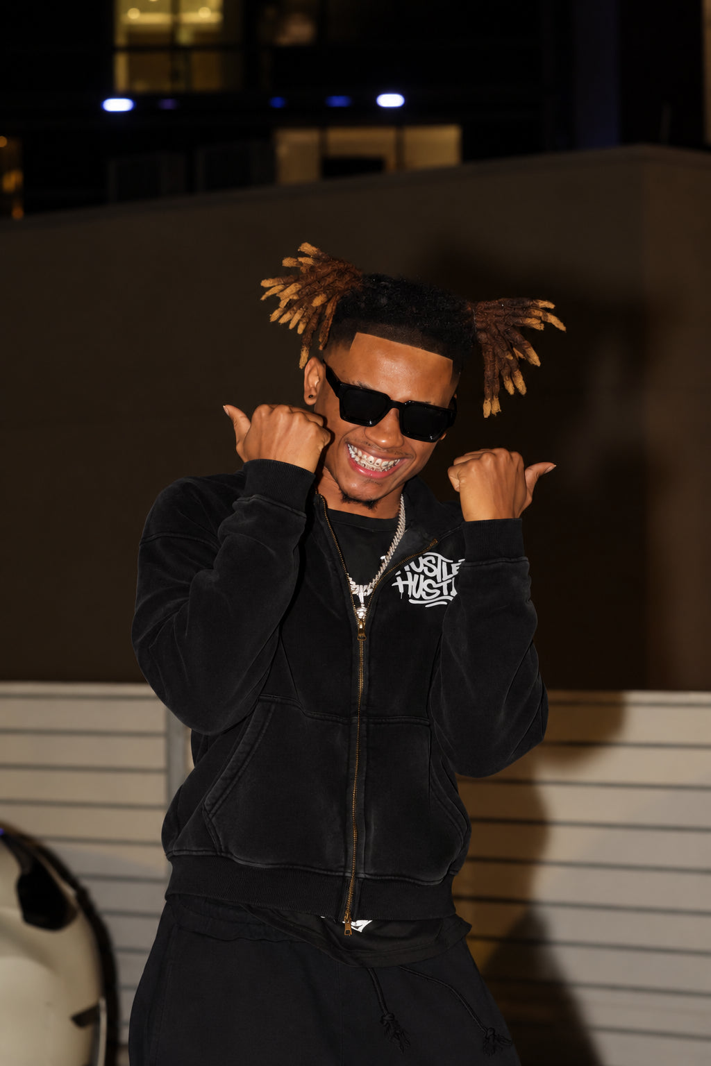 Hustler Hustle-Boxy Fleece Hoodie(Midnight)