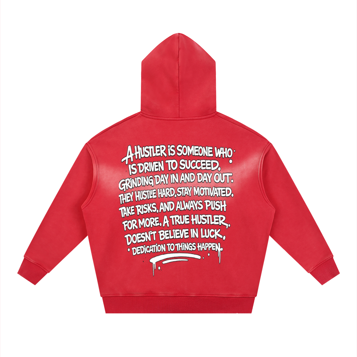 Hustler Hustle - Boxy Fleece Hoodie (Blood Red)