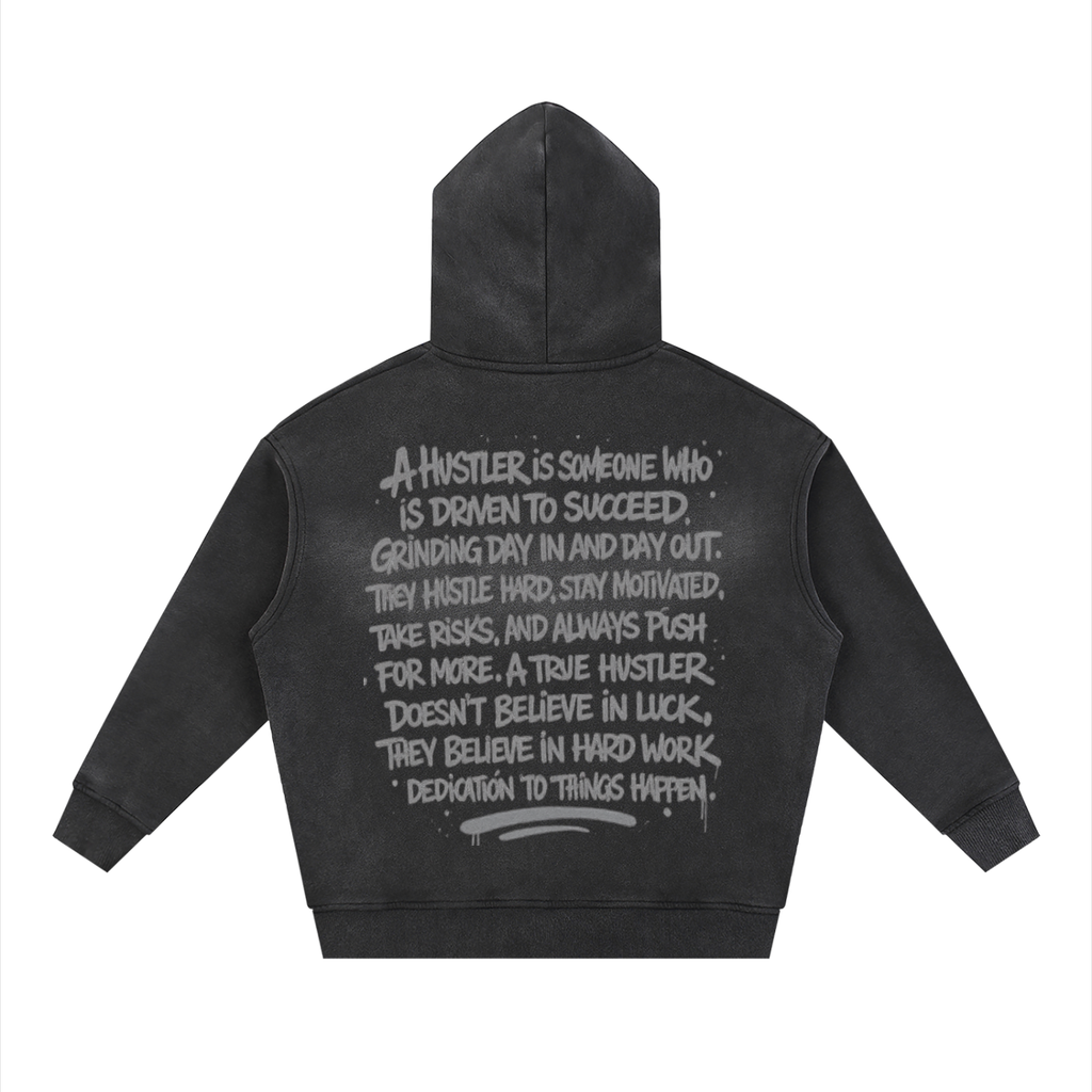 Hustler Hustle-Boxy Fleece Hoodie(Midnight)