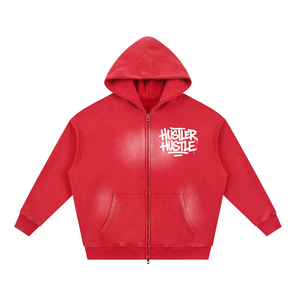 Hustler Hustle - Boxy Fleece Hoodie (Blood Red)