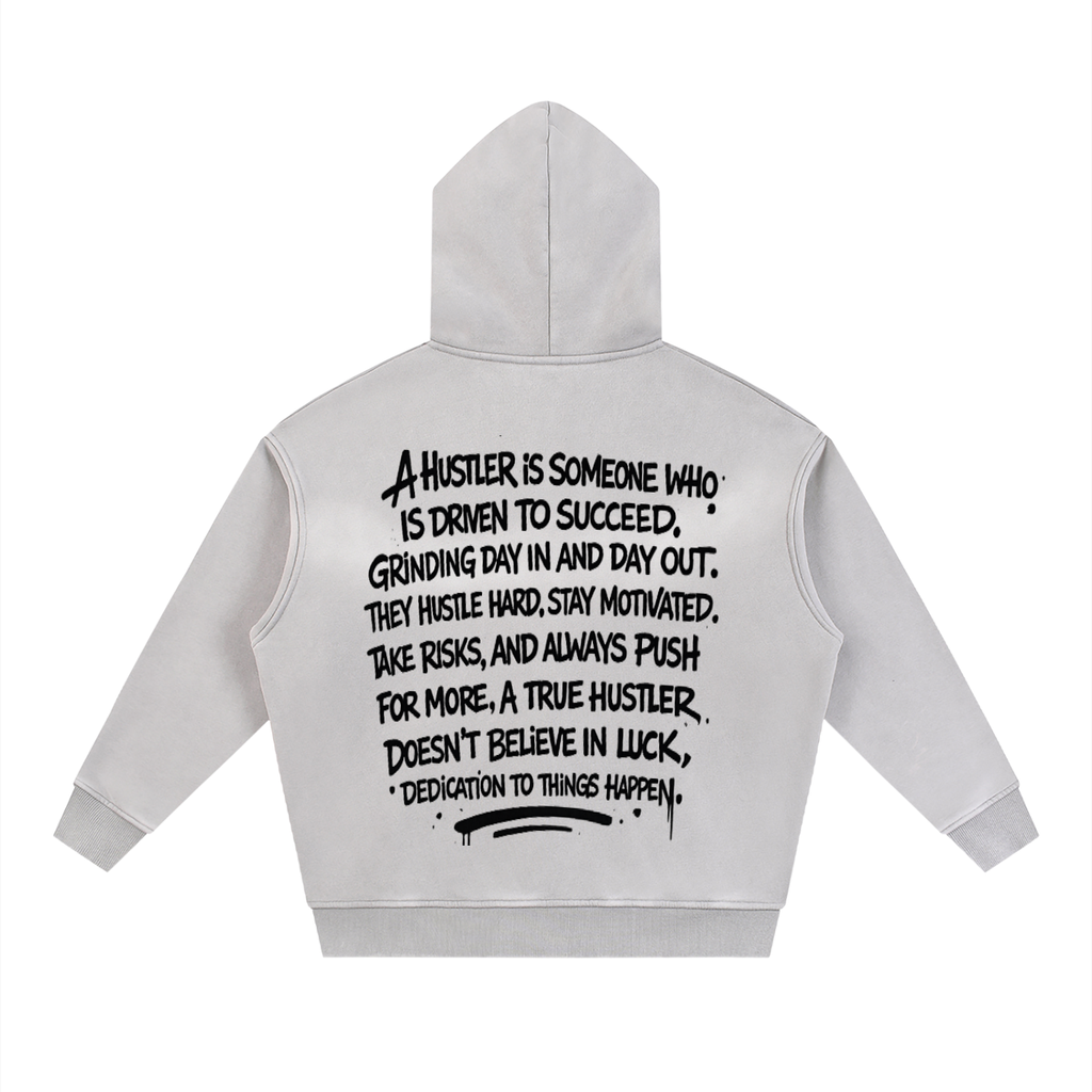 Hustler Hustle - Sunfade Boxy Fleece Hoodie (Cool Grey)
